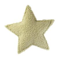 Žalios spalvos iš boucle vaikiška sofos pagalvėlė Star – Wigiwama