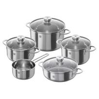 Puodų rinkinys - ZWILLING - Twin Nova - Nerūdijantis plienas - 5 dalys - Stiklinis dangtis