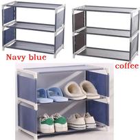 3/4 Tier Nonwoven Shoe Rack With Dust Cover Space Saving Shoe Organizer Easy Assemble For Entryway Closet Bedroom 3 Tier tamsiai mėlyna spalva