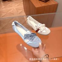 New Shallow Mouth Ballet Flats, Lace-Up Mary Jane Shoes, Simple Versatile Slip-Ons 35 ežero mėlyna spalva