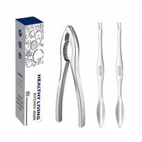 Crab Peeler Lobster Clamp, Crab Clamp, Household Crab Eating Tool, 3-piece Crab Eating Set, Crab Claws, Crab Eating, 304 Stainless Steel, Crab Needle