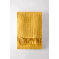 Geltonas pledas su vafliniu raštu Euromant Waffle, 140 x 160 cm