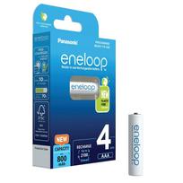 PANASONIC Eneloop AAA Batteries, 800mAh, rechargeable, 4-pack.
