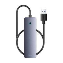 Hub 4in1 Baseus UltraJoy Lite 50cm USB-A iki 4x USB 3.0 + USB-C 5V (pilka)