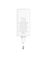 Sieninis įkroviklis GaN6 Pro 100W 2xUSB-A + 2xUSB-C QC PD su USB-C kabeliu 1m, baltas