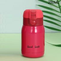 Mini termoso puodelis 200 ml / 360 ml kišeninis puodelis nerūdijančio plieno terminis kavos puodelis vakuuminis termosas izoliuotas vandens buteliukas vaikiška dovana 200ML rožinė raudona spalva