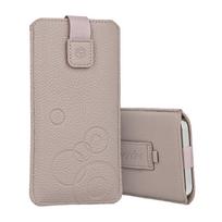 WONDER Deko Pouch dėklas (Size L) skirtas Apple iPhone 13 Mini/12 Mini/SE 2020/2022/7/8 cappuccino
