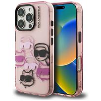 Dėklas Karl Lagerfeld IML Multi K&C Head Pattern skirtas Apple iPhone 16 Pro Max rožinės spalvos