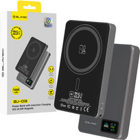 Blavec Power Bank 10000mAh BJ-03 Slim 13,5mm – Type C – 22,5W magnetic Magsafe 3 in 1 (PBBJ03-MC10G) pilkos spalvos