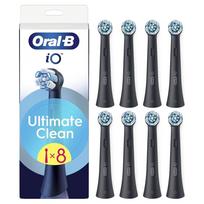 Oral-B iO Ultimate Clean Black replacement brush heads, 8 count, black (778497)