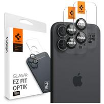 Spigen Glass. Tr Camera EZ FIT Optik Pro camera lens protection for Apple iPhone 17 / 16 Plus / 16 black 2pcs