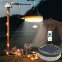 Saulės energija įkraunamos lauko kempingo girliandos, nešiojama kempingo lempa, USB įkraunamas kempingo palapinės žibintas, avarinis maitinimo blokas žygiams Warm-1pc