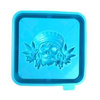 Skull Leaf Ashtray Mold Easy to Clean Silicone Casting Mold Handmade Office Accessory Mould for DIY Enthusiasts balta