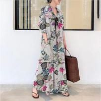 Vasarinė suknelė Didelis dydis 3XL 4XL 5XL Medvilninė lininė kišeninė maxi suknelė moterims Kombinezonas Streetwear Laisvos gėlėtos ilgos suknelės S