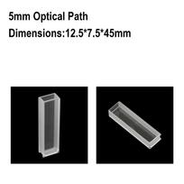 Kvarco kivetė su 10 mm 50 mm optiniu takeliu, atspari neutraliems tirpalams 5mm