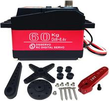 DS5160 Skaitmeninis servo variklis 7.4V 60KG su 18T svirtimi – 180° sukimas – Robotikai ir RC automobiliams – Aliuminis raudona