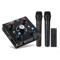 Dvigubas mikrofonas Karaoke mašina Bluetooth 5.0 Garso galios stiprintuvas Integruotas stiprintuvas ir U-disko grotuvas Namų garso žemų dažnių garsiakalbių sistema