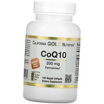 Kofermentas Q10, USP klasės Ubichinonas, CoQ10 200, California Gold Nutrition  120 daržovinių minkštųjų kapsulių (70427005) 120vcaps