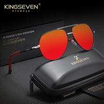 KINGSEVEN Klasikiniai pilotų akiniai nuo saulės Vyrams Moterims Madingi Vintažiniai Lauko Kelionėms Anti-Glare Poliarizuoti UV400 Vasariniai Vyriški Akiniai raudona