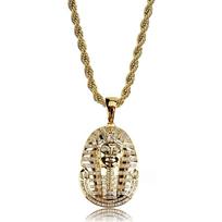 Europos ir Amerikos Populiarus Egipto Faraono Portreto Pakabukas Parduodamas Personalizuotas Retro Vyriškas Karoliai