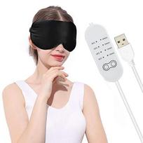 USB šildoma akių kaukė Daugkartinė USB šilkinė garinė akių kaukė Akių masažuoklis miegui Nuo akių paburkimų Nuo tamsių ratilų pleistras Akių priežiūra BLACK SET