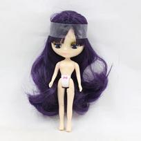 Mini Blyth su kirpčiukais nuogos lėlės 10CM skirtingų plaukų spalvų su atsitiktiniais drabužiais užmerktomis akimis normalus kūnas DIY mados žaislai