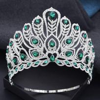 Reguliuojamo dydžio aukštos tiaros ir karūnos Didelė vestuvinė tiara nuotakai Galvos papuošalas Princesės vakarėlis Konkursas Plaukų papuošalai Vestuvinė karūna gray