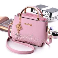 Women's Bag New Fashion Embroidery Handheld Crossbody Bag Middle-aged Mom's Shoulder Bag 21x11x17cm violetinė