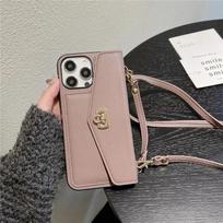 Odinė prabangi piniginė Per petį nešiojamas telefono dėklas, skirtas iPhone 16 15 14 Plus 11 12 13 Pro Max, kortelių laikiklis, stovas, ilgas dirželis, dangtelis Leather