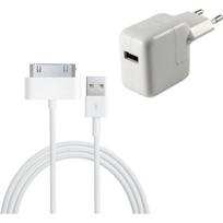 1M kabelis + Baltas sieninis įkroviklis iPad 1 - 2 - 3 - Phonillico® balta