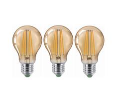 KOMPLEKTAS 3x LED elektros lemputė CLASIC AMBER A60 E27/9W/230V 2200K - Brilagi