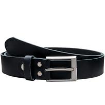 Elegantiškas odinis diržas su stačiakampe sagtimi, 30 mm, juodas, 110