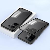 Smūgiams atsparus kietas dėklas VIVO X200 FE, aliuminio lydinio metalinis rėmelis, buferis + grūdinto stiklo galinis dangtelis VIVO S30 Pro Mini S 30 For VIVO S30Pro mini juoda
