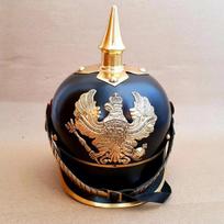 Vokiškas Pickelhaube imperatoriškas Prūsijos šalmas Pirmojo pasaulinio karo stiliaus dygliuotas šalmas Geriausia dovana jam, Cosplay rekonstrukcija gray