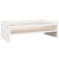 Monitoriaus laikiklis Monitoriaus stovas vidaXL, Pušies medienos masyvas, 50x24x16cm, balta, Balta