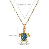 Colored Turtle Pendant Necklace for Women Summer Beach Female Charm Necklace Beads Chain Cute Stainless Steel Jewelry collar