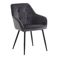 Pilkos spalvos iš audinio valgomojo kėdžių komplektas su porankiais 2 vnt. Nolan Square – Unique Furniture