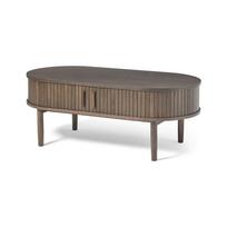 Tamsios natūralios spalvos kavos staliukas iš ąžuolo 60x120 cm Meta – Unique Furniture