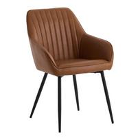 Rudos spalvos iš audinio valgomojo kėdžių komplektas su porankiais 2 vnt. Nolan Stripe – Unique Furniture