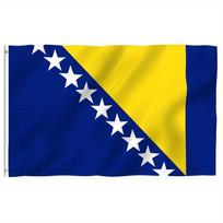 90*150cm(3*5 pėd.) Bosnijos ir Hercegovinos vėliava Poliesterio vėliavos vėliava su dviem metalinėmis kilpomis Atspari blukimui Ryškios spalvos 90*150cm(3*5Ft)