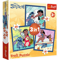 TREFL  DISNEY STITCH 3 dėlionių rinkinys