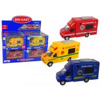 LEAN Toys Automobilis gelbėjimo tarnyba, policijos ir ugniagesių brigada, inercinė pavara, 3 modeliai