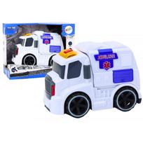 LEAN Toys Greitosios pagalbos automobilis, garsai ir šviesos, žaislinis automobilis, baltas