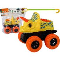 LEAN Toys Triceratops trinties pavaros transporto priemonė geltona