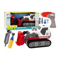 LEAN Toys Cartoon Crawler Excavator For Turning DIY White