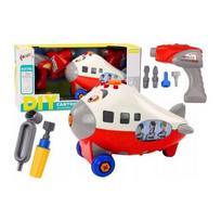 LEAN Toys Animacinis lėktuvas, sukami sparnai, pasidaryk pats, raudonas