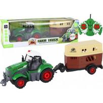 LEAN Toys RC nuotoliniu būdu valdomas traktorius, žemės ūkio mašina su priekaba, nuotoliniu būdu valdomas