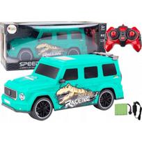 LEAN Toys Remote Controlled RC Car with Dinosaur, 1:10 Scale, Green