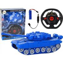 LEAN Toys R/ C Tank Remote Controlled Lights Sound Blue 1:18 27MHz