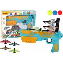 LEAN Toys Didelis lėktuvas ir kamuoliuko paleidimo ginklas, lėktuvo ginklas 2in1